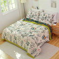 Ownkoti Flower Plant Cotton Reversible Soft Quilt - As Picture - King - image 0