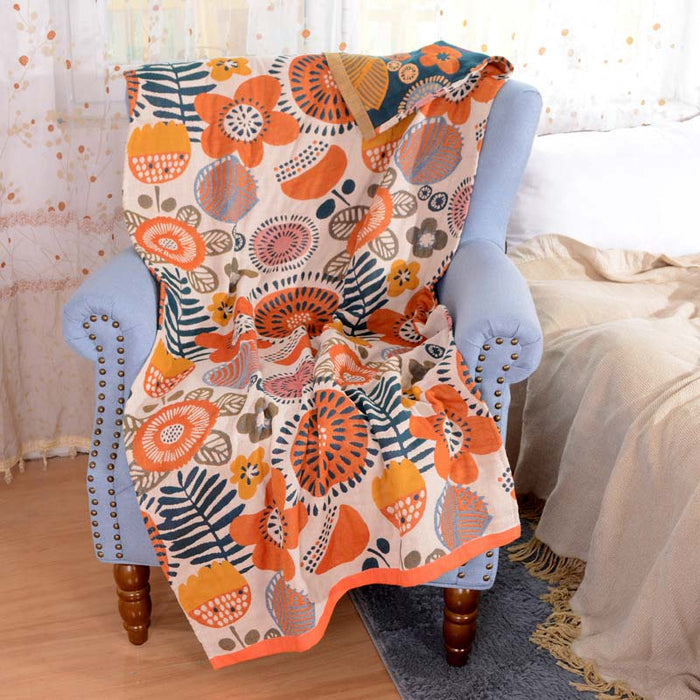 Flower Printed Colorful Reversible Bath Towel