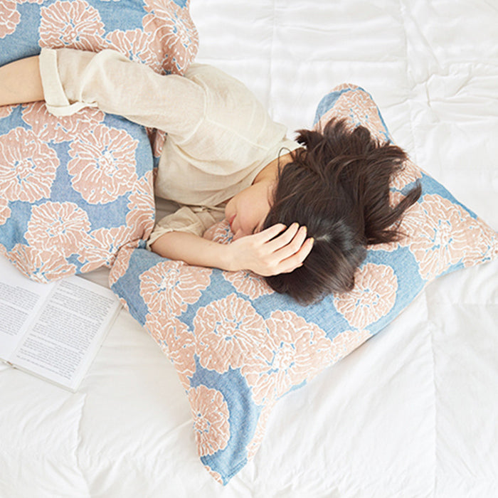 Flower Printed Cotton Decorative Pillow Towel (2PCS)