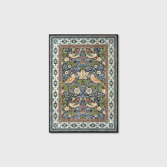Foldable Floral Bird Anti-slip Washable Area Rug  - image 2