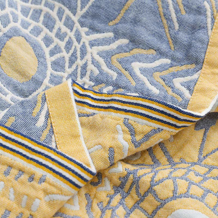 Geometric Pattern Yellow & Gray Reversible Quilt