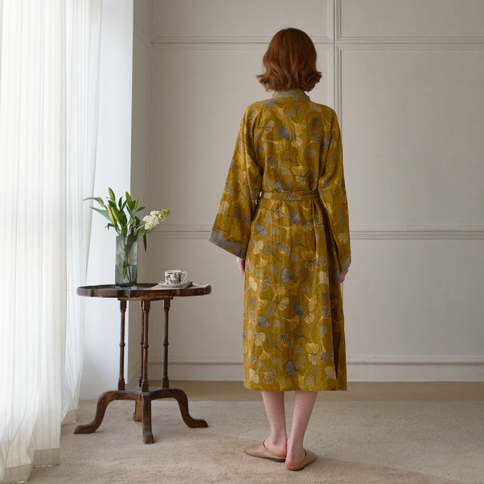 Ownkoti Ginkgo Biloba Cotton Gauze Kimono Robe - image 6