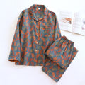 Ownkoti Ginkgo Leaf Button Cotton Loungewear Set - Blue - Women - XL - image 0