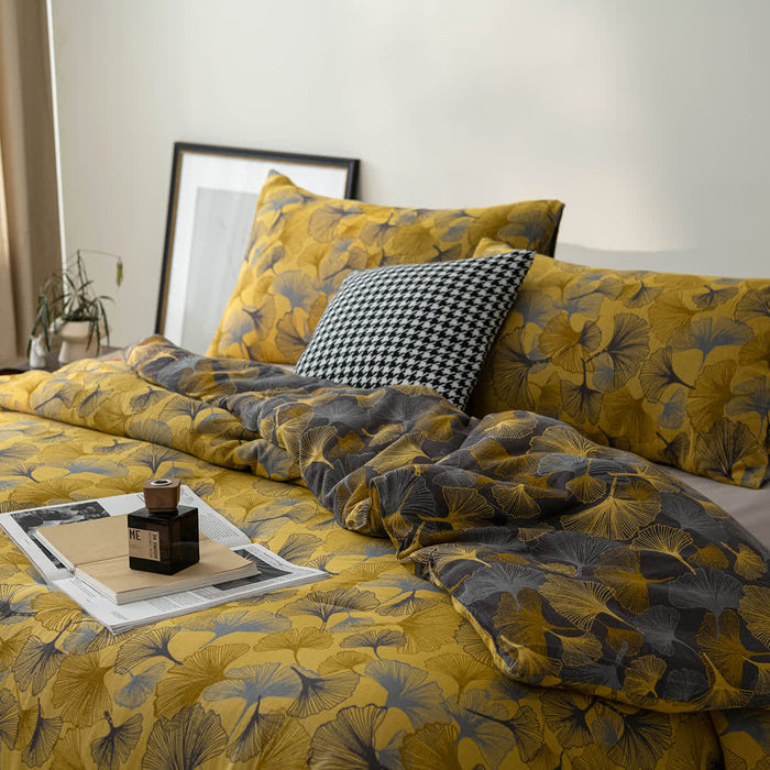 Ownkoti Ginkgo Leaf Cotton Gauze Elegant Bedding  - image 1