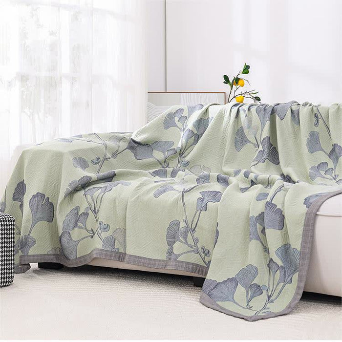 Ownkoti Ginkgo Leaf Cotton Gauze Reversible Quilt - image 3