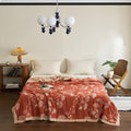 Ownkoti Ginkgo Leaf Double Layer Gauze Cotton Quilt - Caramel & Apricot - King - image 0