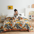 Ownkoti Goldenrod Flower Printed Reversible Cotton Quilt - As Picture - King - image 0