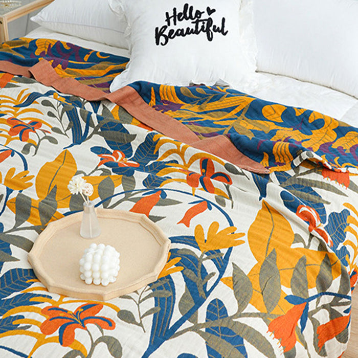 Ownkoti Goldenrod Flower Printed Reversible Cotton Quilt - image 6
