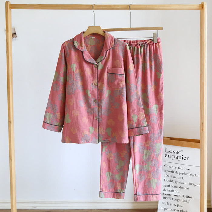 Ownkoti Gourd Cotton Long Sleeves Pajama Set - Pink - Women XL - image 0