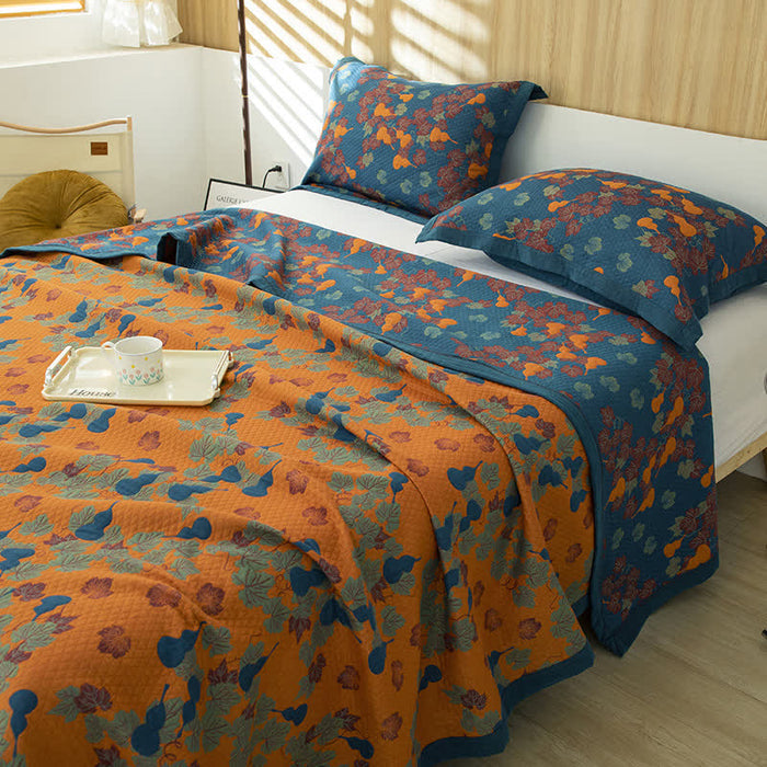 Ownkoti Gourd Pattern Cotton Yarn-dyed Quilt