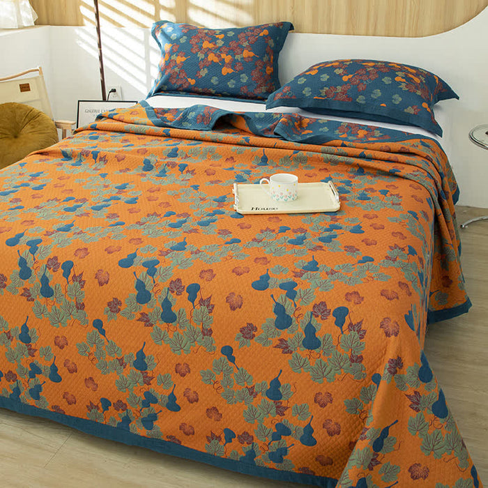 Ownkoti Gourd Pattern Cotton Yarn-dyed Quilt