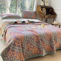 Ownkoti Green & Orange Leaf Cotton Reversible Quilt