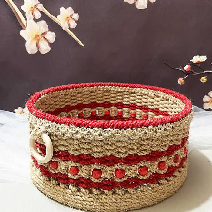 Ownkoti Handmade Hemp Rope Tabletop Storage Basket - image 3