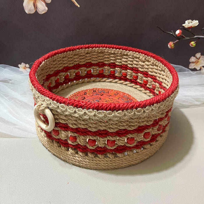 Ownkoti Handmade Hemp Rope Tabletop Storage Basket - image 4