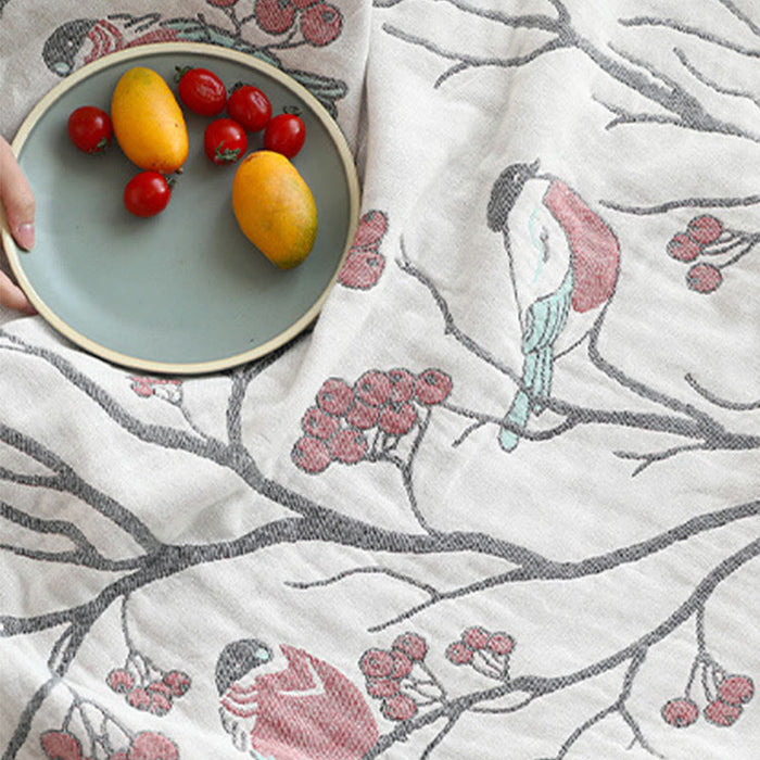 Hawthorn Tree Bird Cotton Reversible Quilt Quilts Ownkoti 7