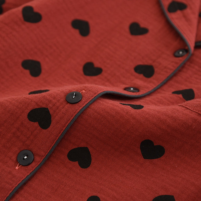 Ownkoti Heart Print Pure Cotton Pajama Set(3PCS) - image 4