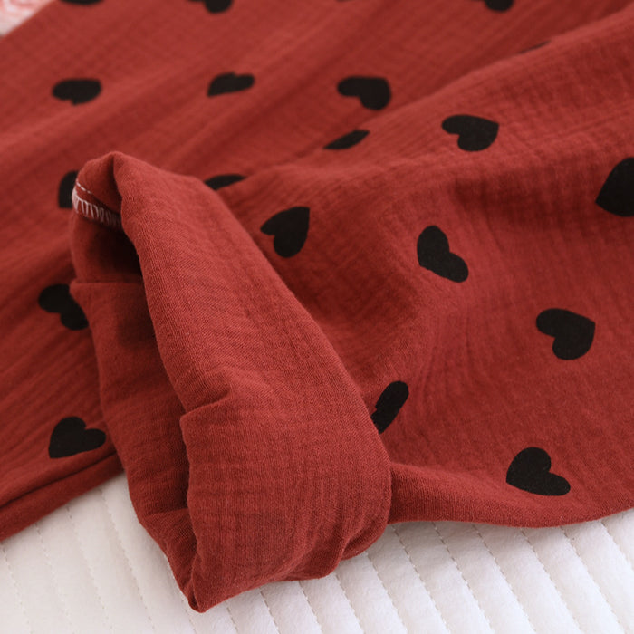 Ownkoti Heart Print Pure Cotton Pajama Set(3PCS) - image 6