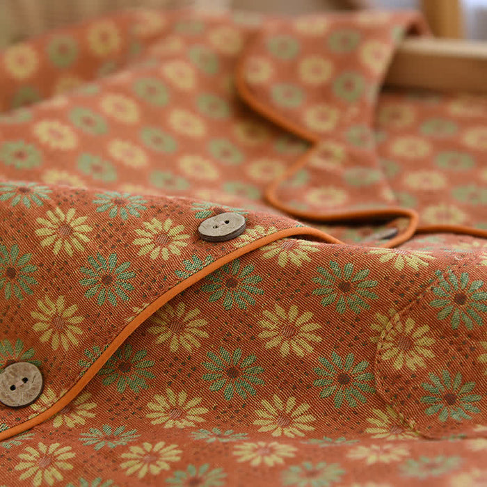 Ownkoti Jacquard Daisy Pure Cotton Loungewear Set
