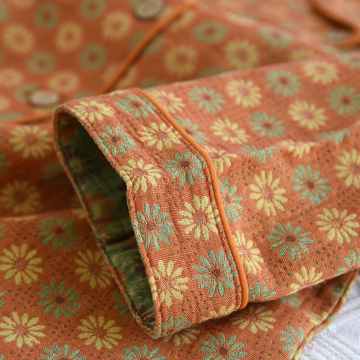 Ownkoti Jacquard Daisy Pure Cotton Loungewear Set