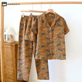 Ownkoti Jacquard Floral Bird Cotton Pajama Set(3PCS)