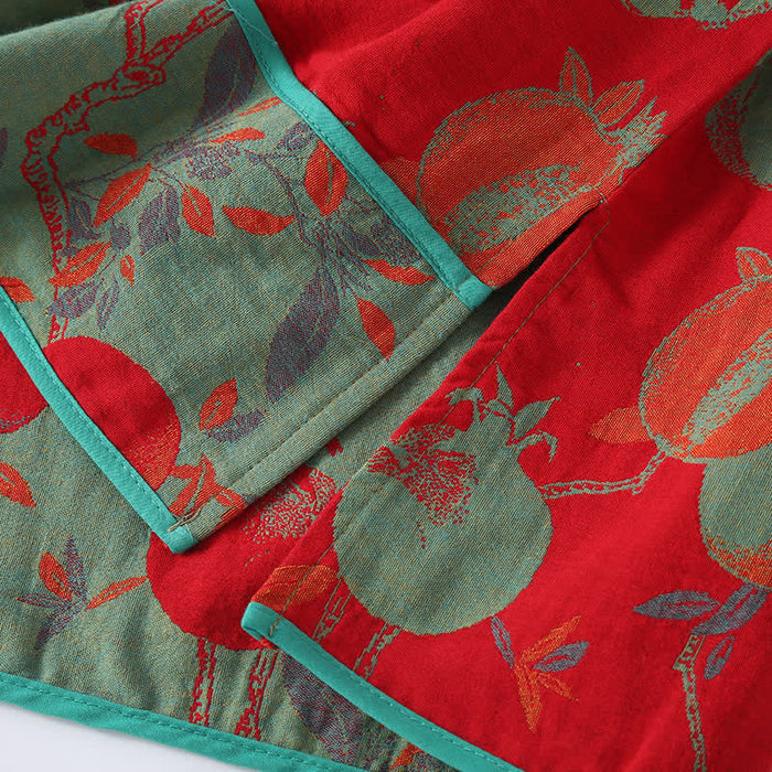 Ownkoti Jacquard Pomegranate Cotton Gauze Nightwear Set