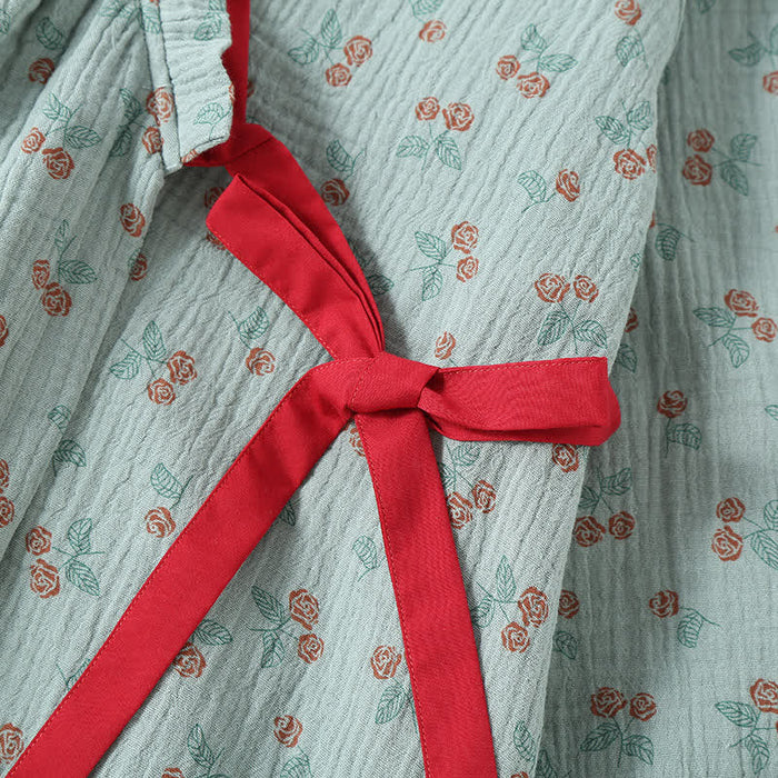 Ownkoti Kimono Rural Rose Cotton Gauze Pajama Set