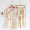 Ownkoti Koi Floral Bamboo Fiber Short Sleeve Pajama Set