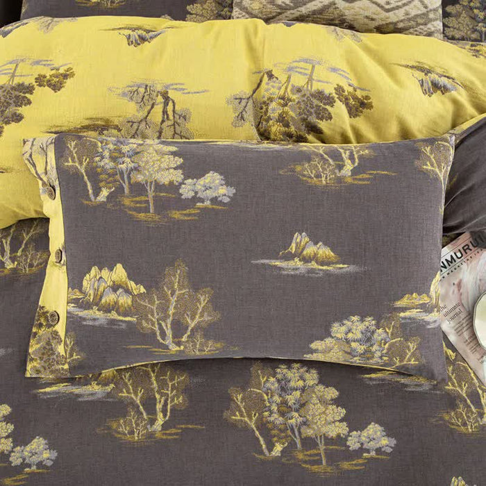 Ownkoti Landscape Print Cotton Gauze Jacquard Bedding Set(4pcs) - image 5