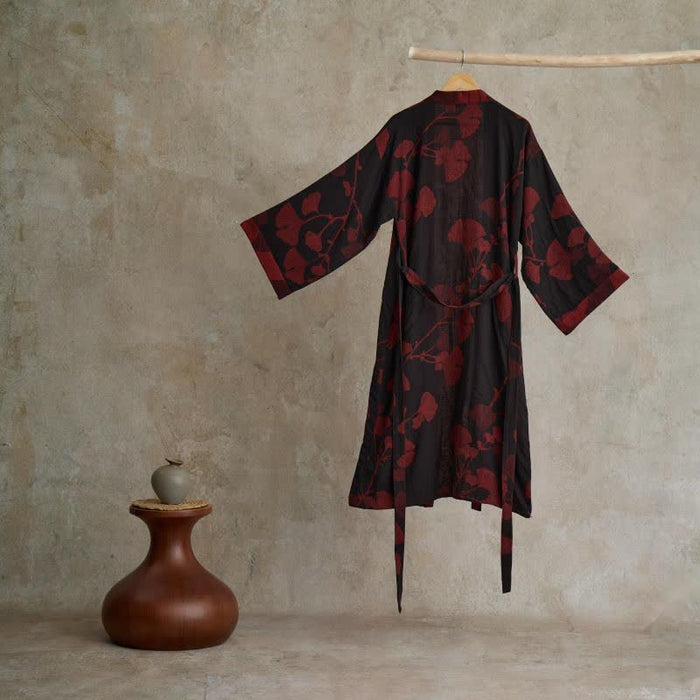 Ownkoti Large Ginkgo Leaf Cotton Kimono Robe - image 2