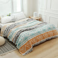 Lightweight Colorblock Cotton Bed Blanket Quilt