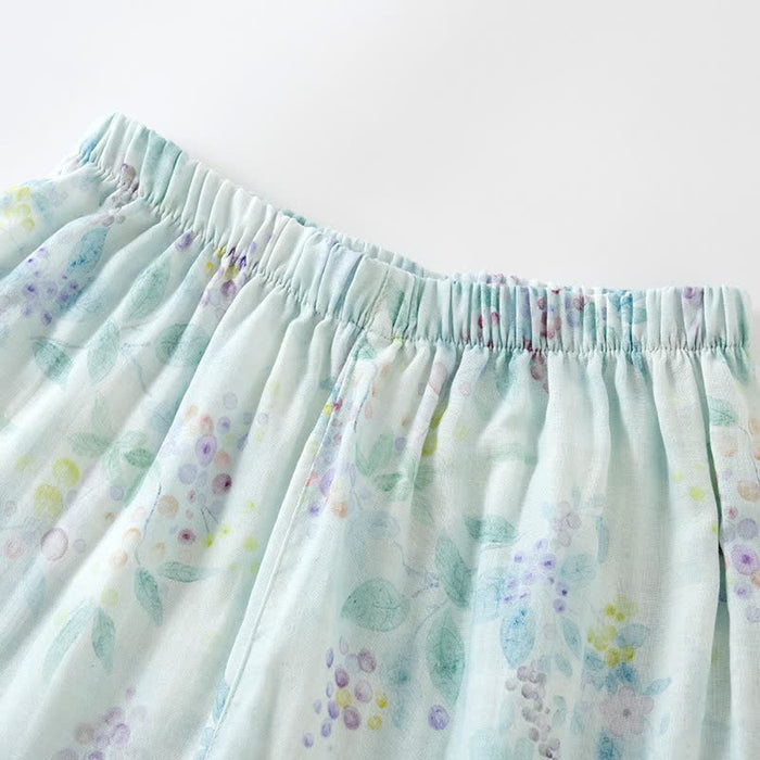 Ownkoti Lilac Print Cotton Gauze Japanese Pajamas
