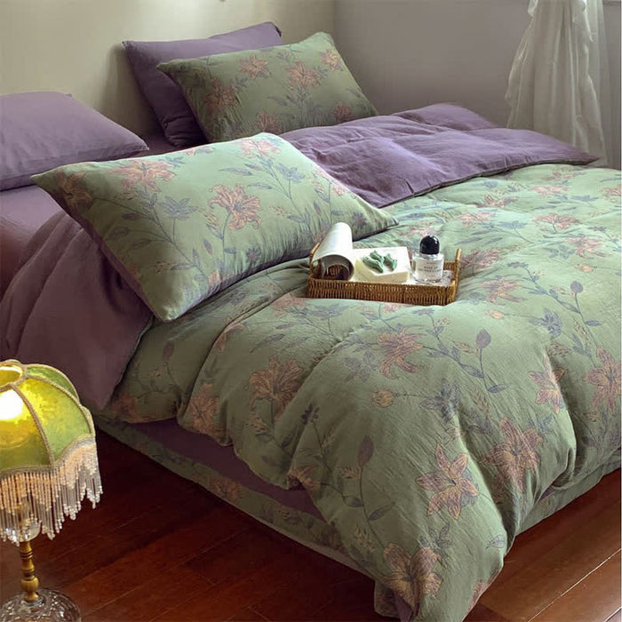 Ownkoti Lily Cotton Double Jacquard Bedding Set(4PCS)