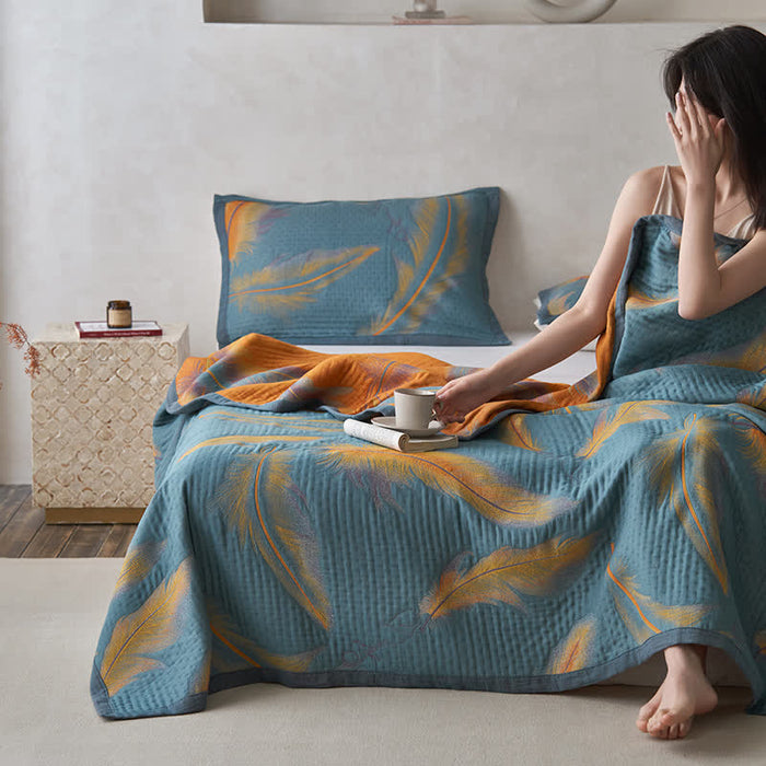 Ownkoti Luxurious Feather Cotton Gauze Breathable Quilt