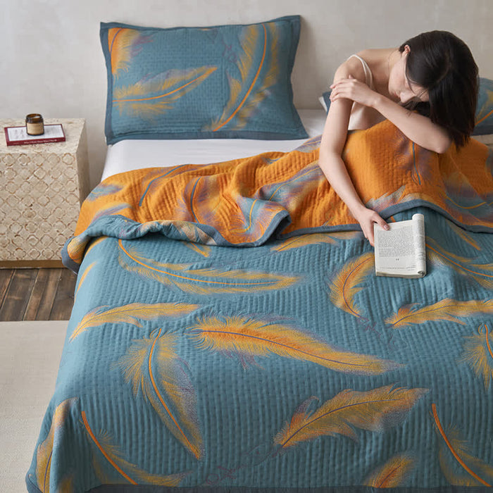 Ownkoti Luxurious Feather Cotton Gauze Breathable Quilt