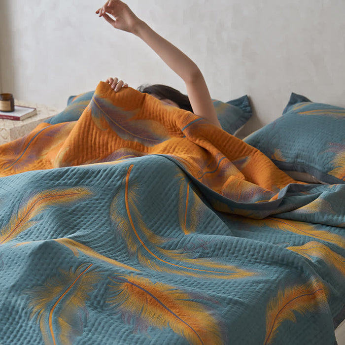 Ownkoti Luxurious Feather Cotton Gauze Breathable Quilt
