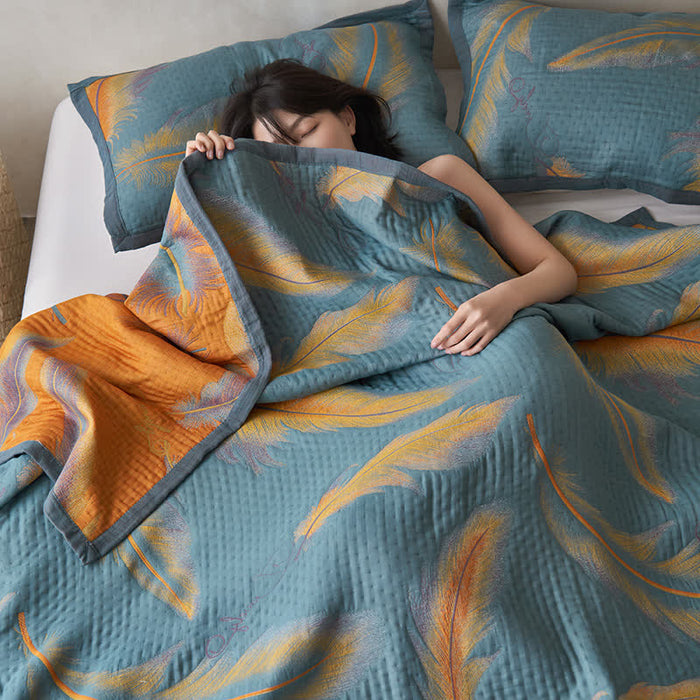 Ownkoti Luxurious Feather Cotton Gauze Breathable Quilt