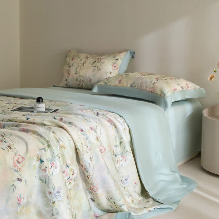 Ownkoti Luxurious Floral Lyocell Fiber Summer Silky Quilt