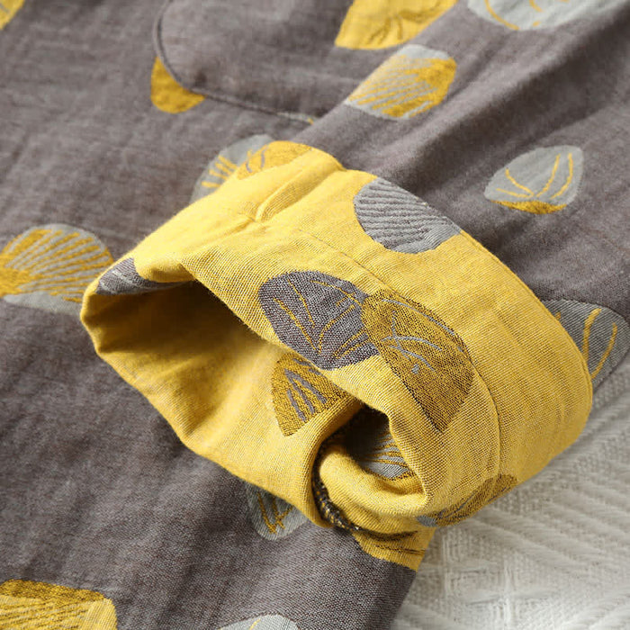 Ownkoti Luxurious Shell Cotton Lapel Pajama Set