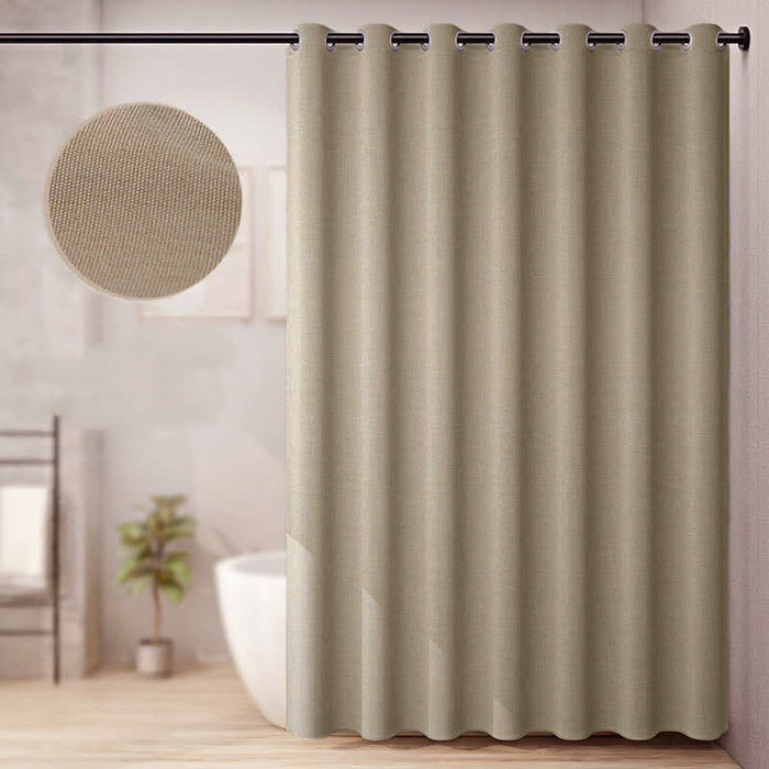 Ownkoti Luxurious Solid Color Flax Shower Curtain - Khaki - 94"W x 79"L - image 0