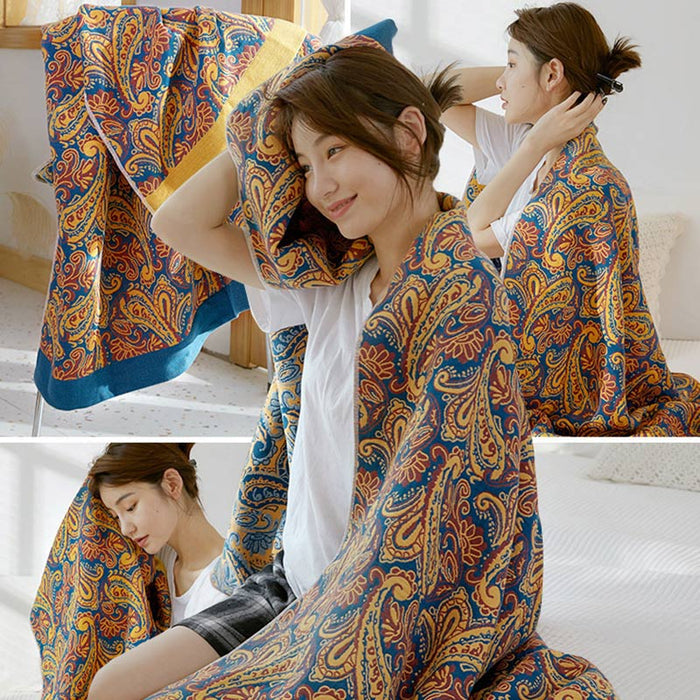 Mixed Color Reversible Gauze Bath Towel