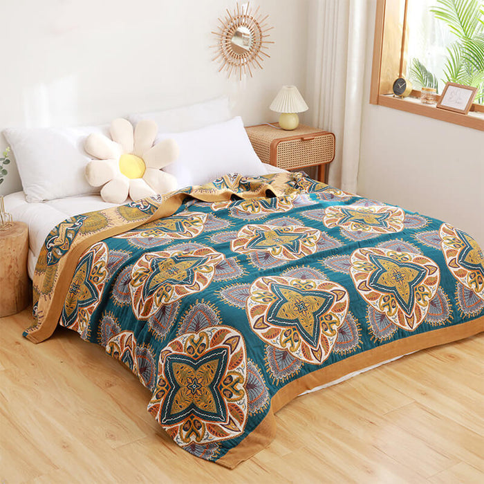 Ownkoti Multicolor Cotton Reversible Design Lightweight Quilt - image 4