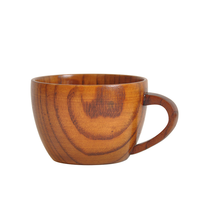 Natural Wooden Tea Cup with Handle (2PCS)