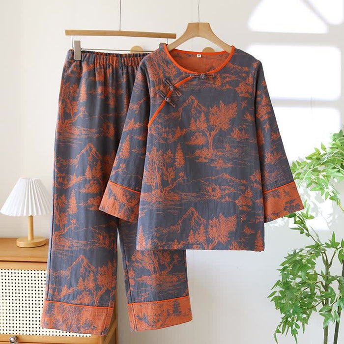Ownkoti Nature Scene Cotton Double Gauze Sleepwear - XXL - image 0