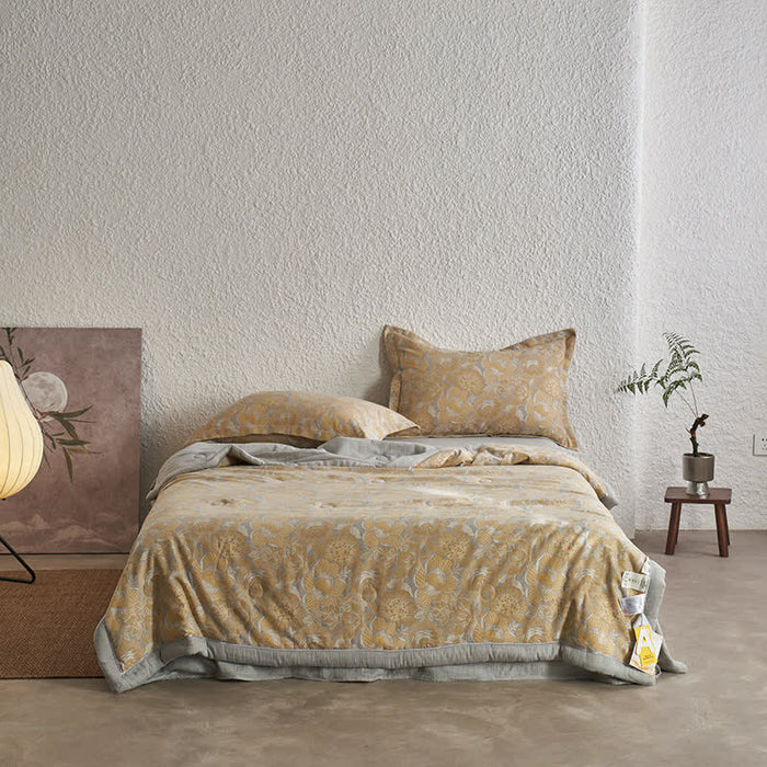 Ownkoti Neutral Floral Cotton Gauze Bedding Collection
