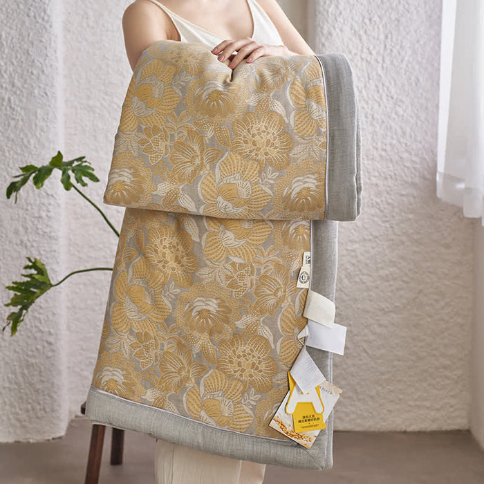 Ownkoti Neutral Floral Cotton Gauze Bedding Collection