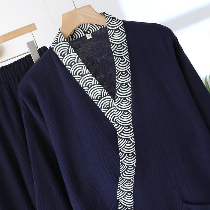 Ownkoti Neutral Kimono Cotton  Gauze Pajama Set