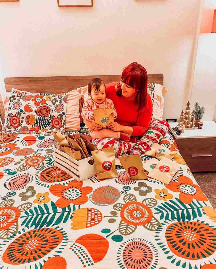 Ownkoti Orange Cartoon Flower Pattern Cotton Quilt Quilts Ownkoti 4