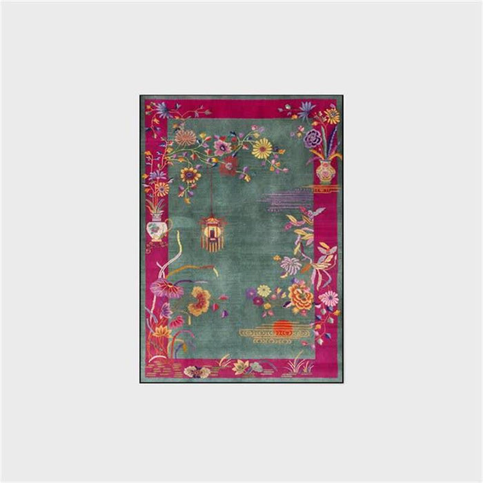 Ownkoti Oriental Floral Anti-slip Washable Area Rug