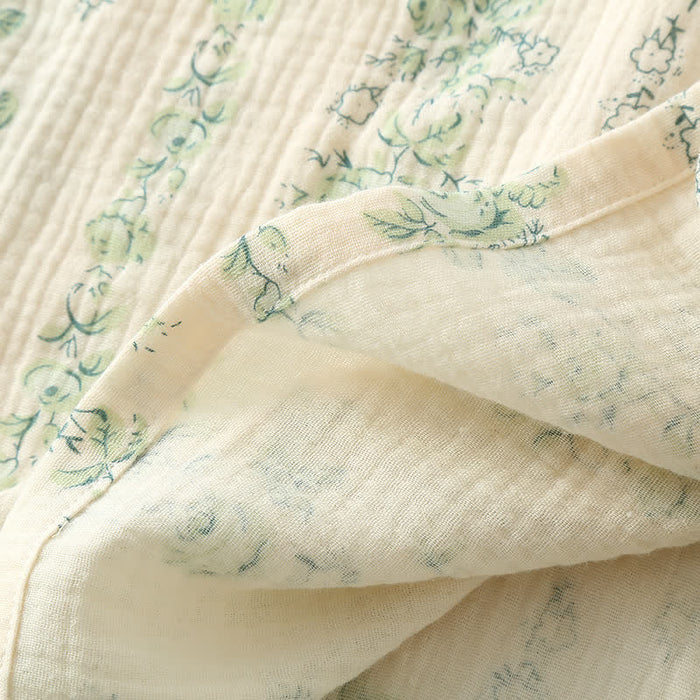 Ownkoti Pastoral Cotton Double Layers Gauze Nightgown