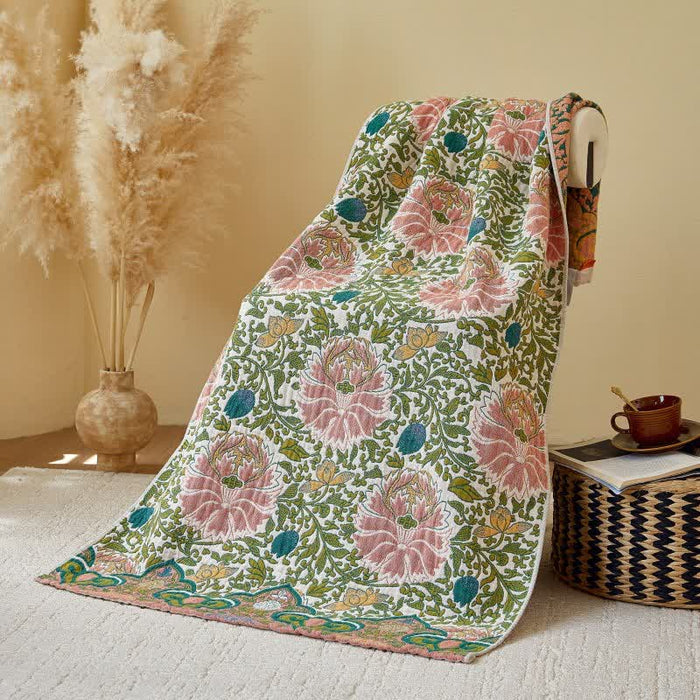 Ownkoti Pastoral Floral Pure Cotton Gauze Absorbent Bath Towel